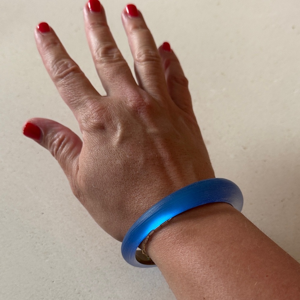 Alexis Bittar Tapered Lucite Blue Bangle Bracelet